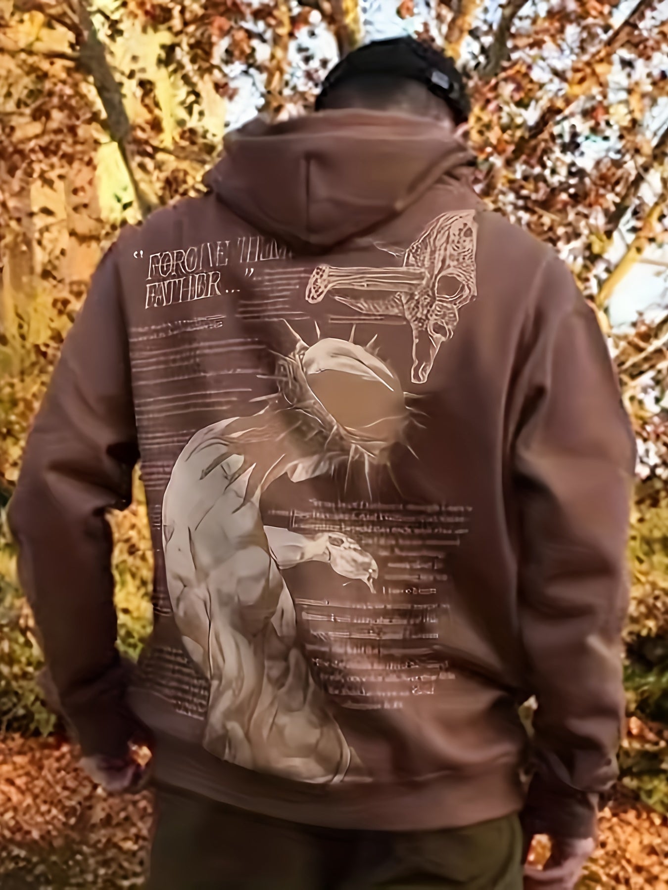 Men'S Fleece Hoodie Letter Print Kangaroo Pocket Drawstring Print Hoodie