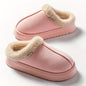 Cozy Plush Winter Slippers - Elegant Black with Cream Fur Trim, Thick Cushioned EVA Sole, Non-Slip, Hand Washable Indoor Shoes, Indoor Slippers