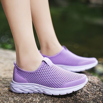 Women's Breathable Mesh Sneakers - Lightweight, Slip-On Casual Shoes with Soft EVA Sole for Summer Comfort