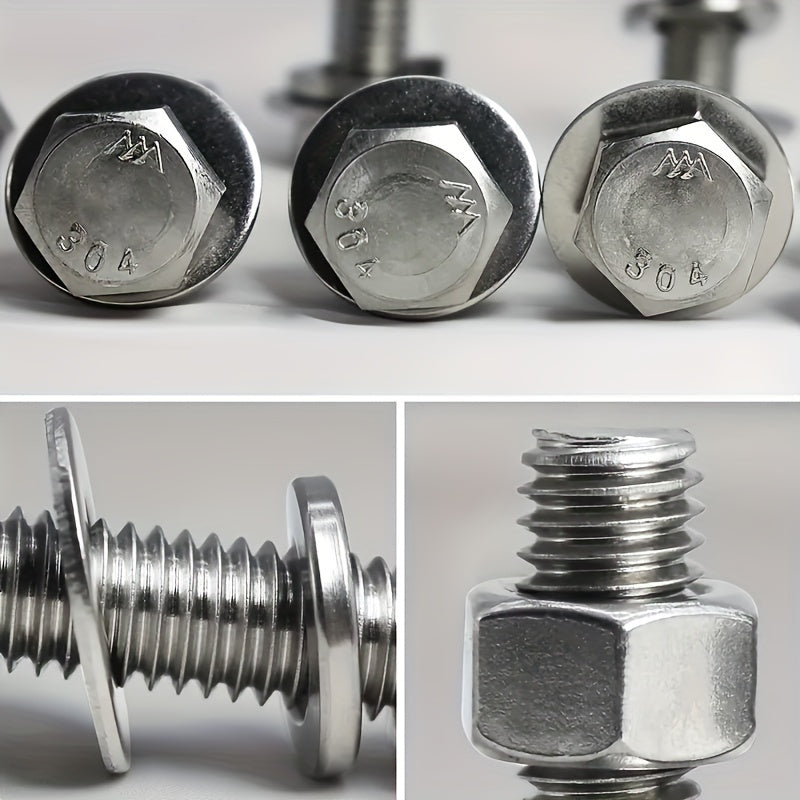 [Customer Favorite] 240pcs Stainless Steel Hex Bolt & Nut Set - Durable, Corrosion-Resistant with M4/M5 Sizes, Washers Included for Versatile Use