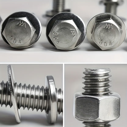 [Customer Favorite] 240pcs Stainless Steel Hex Bolt & Nut Set - Durable, Corrosion-Resistant with M4/M5 Sizes, Washers Included for Versatile Use