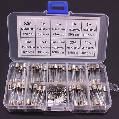 Complete Your DIY Projects with This 72/100pcs Quick Blow Glass Tube Fuse Assortment Kit!