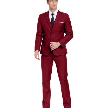 Men's Suits Set 3pcs Business Work Banquet Performance Travel Holiday Vacation Daily Birthday Gift Dress Tuxedo Jacket Coat Blazer Vest Pants Suit Set for Men Size XS-XXXL Wedding Season