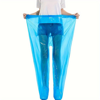 One-Size Fits All Transparent Rain Pants - Durable PE Material, Perfect for Travel & Outdoor Adventures