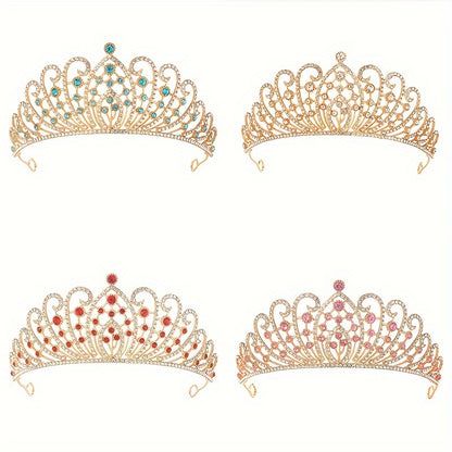 Elegant Vintage Bridal Tiara - Baroque Luxury Rhinestone and Crystal Embellished Alloy Headpiece for Wedding Party and Formal Events
