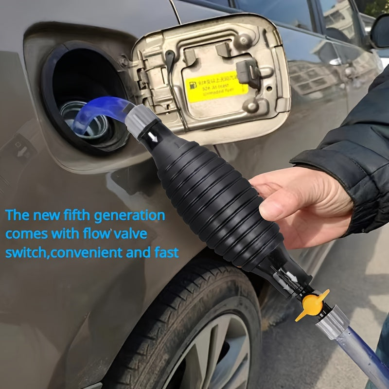 All-new Fifth Generation Universal With Built-in Valve Switch, Manual Car Oil Suction Device, Car Fuel Pump, Manual Oil Suction Pipe, Portable Manual Car Fuel Delivery Pump, Suitable For Cars, Boats, Yachts, Motorcycles, Gaso