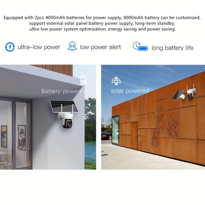 2K Pan Tilt 360° Solar-Powered Outdoor Wireless Security Camera With 3MP Color Night Vision, 2-Way Talk, Motion Detection, Perfect Gift For Birthdays, Easter, President's Day, Boys & Girlfriends
