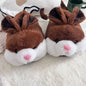 Cozy Bunny Slippers - Plush Indoor/Outdoor Shoes, Cute Gray Rabbit Design with Floppy Ears & Pink Inner Lining, Soft Fabric Upper & Rubber Sole, Perfect for Bedroom or Gift, Outdoor Slippers | Comfortable Slippers | Rubber So