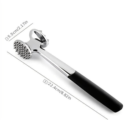 Premium Stainless Steel Meat Tenderizer Mallet with Non-Slip Handle - Dual Nail Design for Effortless Tenderizing of Steak, Chicken & Fish - Essential Kitchen Tool