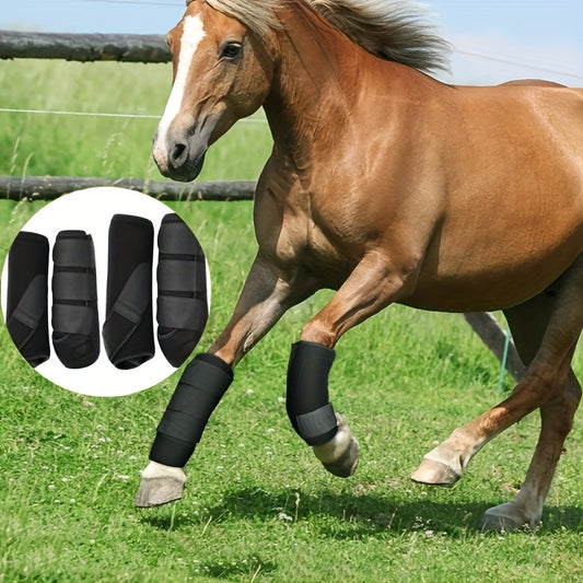 4pcs Horse Protective And Breathable Riding Boots, Ultimate Comfort And Durability For Active Horses
