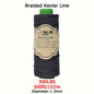 9KM Braided Kevlar Line, Black 22.68-680.39 KG Fishing Assist Rope, High Strength Kite Flying Line, Outdoor Camping Hiking Refractory Rope