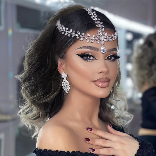 A Personality Face, Small Drop-shaped Rhinestones, Hand-woven Hair Accessories, Headbands, High-end Small Fresh Princess Hair Combs, Photo Studio Shooting, Bride Wear, Egypt Roman Style Hair Accessories, HP541