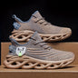 Men's Shock Absorption Blade Type Shoes, Breathable Lace Up Non-Slip Shoes For Jogging Walking
