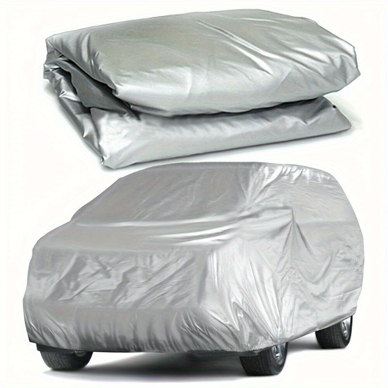 Universal Car Cover - Waterproof, Sun Protection, Heat Insulation, All-weather Protection, Durable Outdoor Silvery Cover