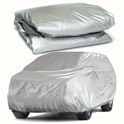 Universal Car Cover - Waterproof, Sun Protection, Heat Insulation, All-weather Protection, Durable Outdoor Silvery Cover