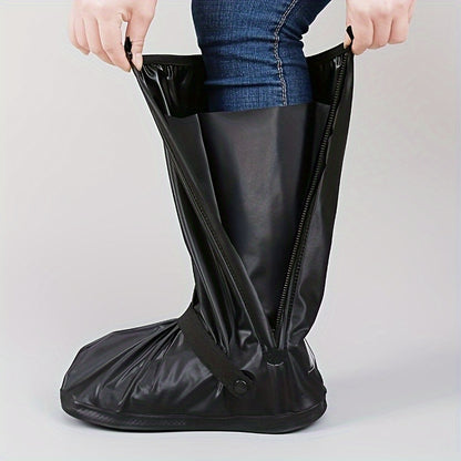 Waterproof & Slip-Resistant Shoe Covers with Thick Sole - Foldable, Washable for Outdoor Work in Rainy Conditions