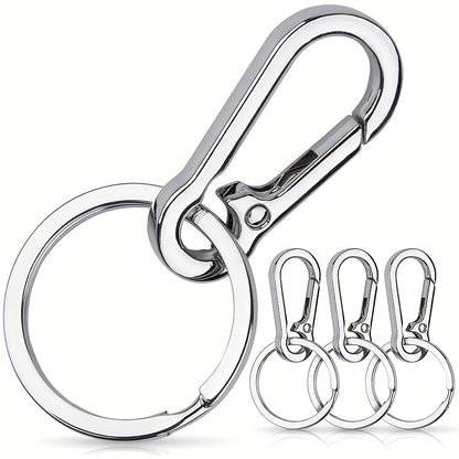 10-Pack Stainless Steel Carabiner Keychain Clips - Durable Metal Spring Snap Hook for Key Ring, Camping Gear, Backpacks