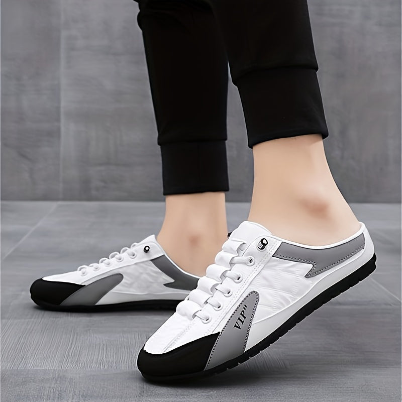 Men's Trendy Color Block Hollow Out Mule Shoes, Comfy Non Slip Casual Durable & Breathable Slippers, Men's Outdoor Footwear