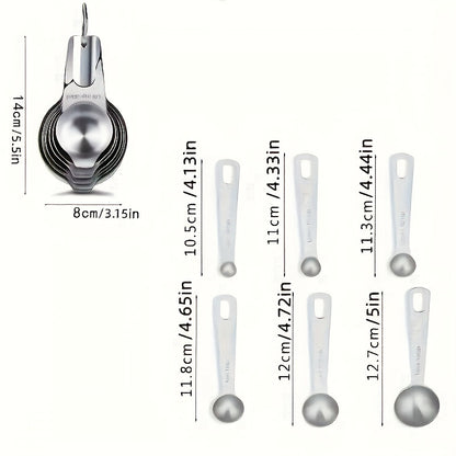 20pcs/set, Measuring Cups And Spoons Set, Stainless Steel Measuring Cups And Spoons Set, Including Stackable Measuring Cup And Measuring Spoons, 1 Leveler For Dry And Liquid Ingredients, Baking Tools, Kitchen Stuff