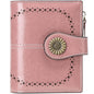 Women's Genuine Leather Short Wallet Card Holder, RFID Anti-theft Brush Coin Bag, Large Capacity Women's Credit Card Wallet with 18 Card Slots, 1 Coin Bag and 2 Cash Slots, Safely Store Cards and Cash, Fashionable and Elegant