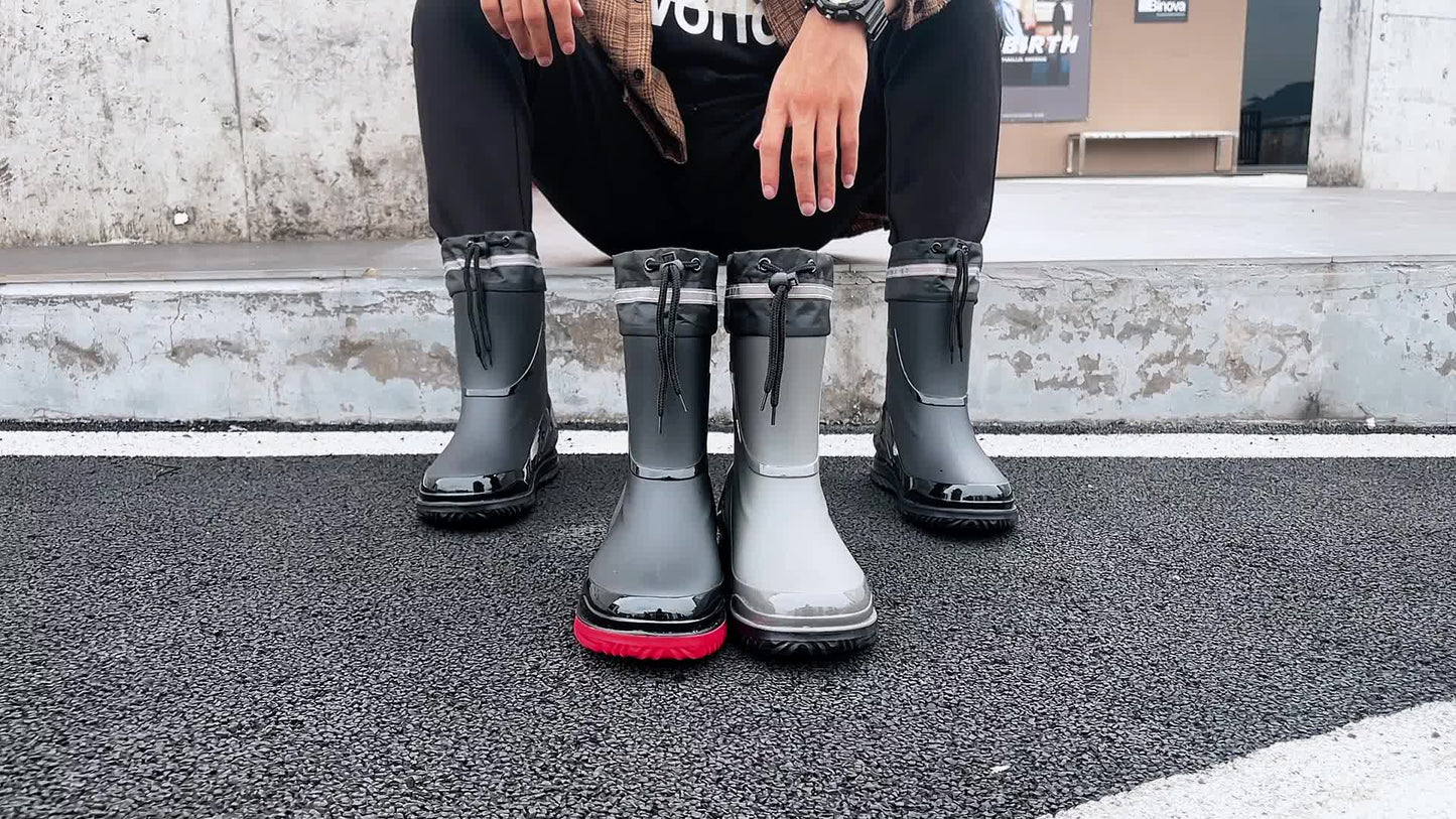 Men's Solid PVC Rain Boots, Slip On Non-slip Durable Waterproof Comfy Rain Shoes For Outdoor Working Fishing wellies