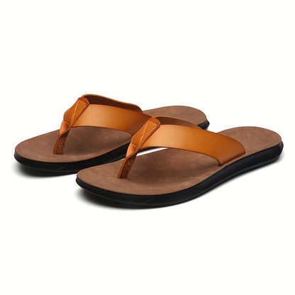 MAGIC LIONS-Comfortable and Durable Brown Men'S Business Casual Slippers - Indoor/Outdoor Beach Sandals.Men'S Synthetic Thong Sandals, Casual Non Slip Flip-flops Shoes ToePost Sandals For Indoor Outdoor Beach, Spring And Summ