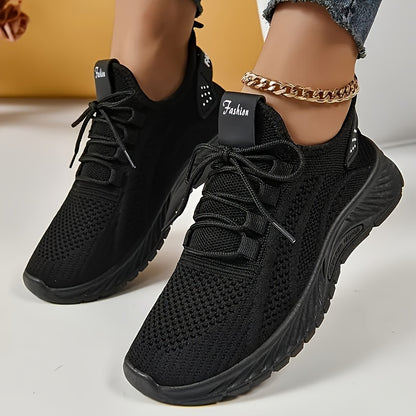 [Popular Choice] Women's Breathable Knit Sneakers, Lace-Up Mesh Sneakers for All Seasons