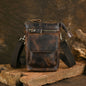 Genuine Leather Crossbody Bag, Casual Retro Style, Multi-Functional Outdoor Purse with 7-inch Mobile Phone Pocket, Hook Wear Belt, Uncharged - Ideal for Going Out