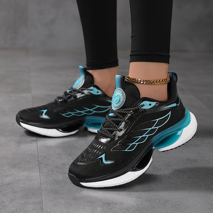 Women's Breathable Mesh Platform Sneakers, Casual Lace Up Outdoor Shoes, Comfortable Low Top Running Shoes plus size