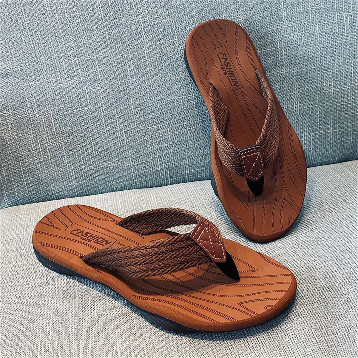 Men's Thong Sandals, Casual Non Slip Flip-flops Shoes Toe Post Sandals For Indoor Outdoor Walking, Beach Shoes For Spring And Summer