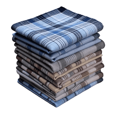 9pcs Cotton Handkerchief Retro Man's Handkerchief 37.85 cm, Ideal choice for Gifts