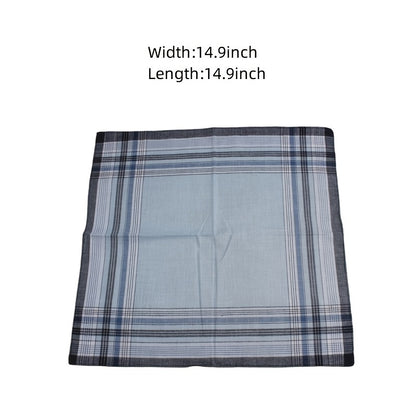 9pcs Cotton Handkerchief Retro Man's Handkerchief 37.85 cm, Ideal choice for Gifts