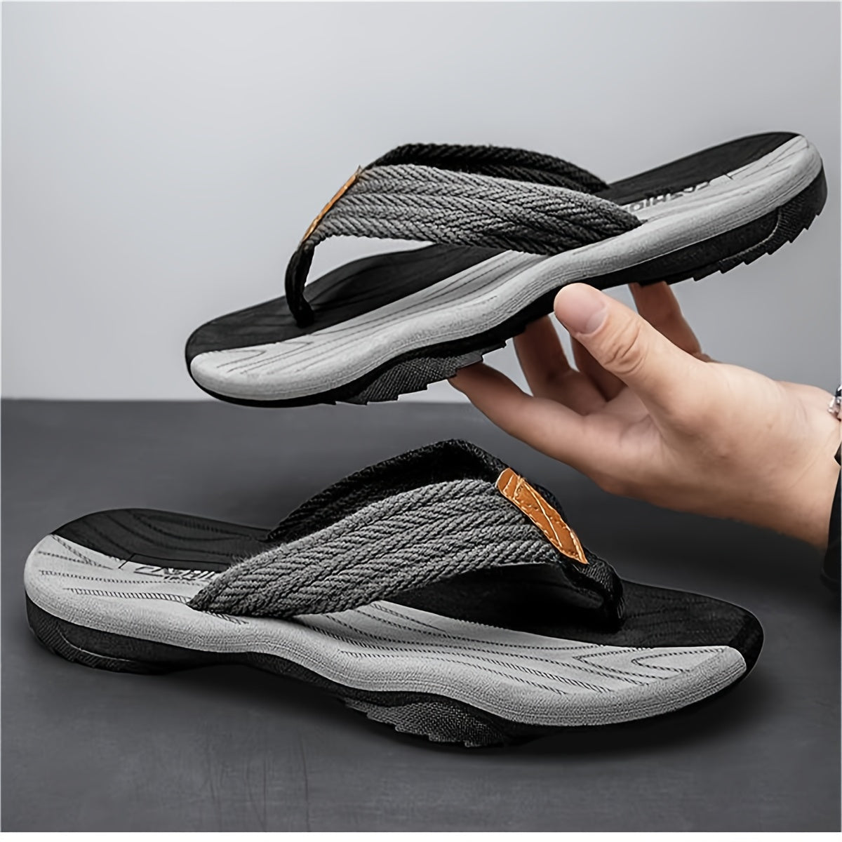 Men's Thong Sandals, Casual Non Slip Flip-flops Shoes Toe Post Sandals For Indoor Outdoor Walking, Beach Shoes For Spring And Summer