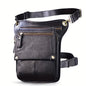 Men's Genuine Leather Vintage Sling Bag - Casual Classic Brown Travel Fanny Pack with Multiple Zippered Pockets & Adjustable Strap