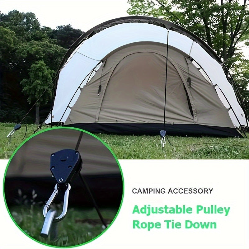 4pcs Heavy Duty Adjustable Camping Ropes with Carabiners - Durable Nylon Tie Downs for Tents, Canopies & Tarps