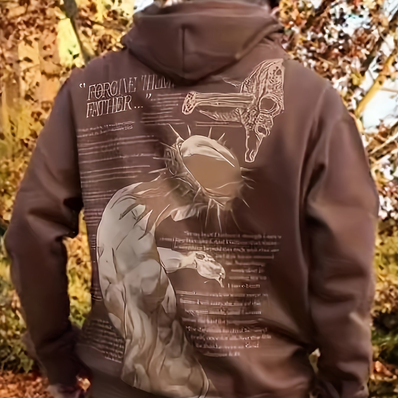 Men'S Fleece Hoodie Letter Print Kangaroo Pocket Drawstring Print Hoodie