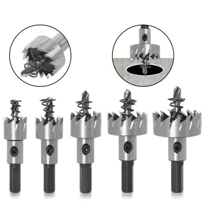 5-Piece Heavy-Duty Hole Saw Drill Bit Set - Perfect For Stainless Steel, Aluminum, Plastic & Wood!