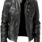Men'S Large Autumn/Winter Jacket Full Zipper Standing Neck Motorcycle Bomb Jacket Business Bicycle Coat