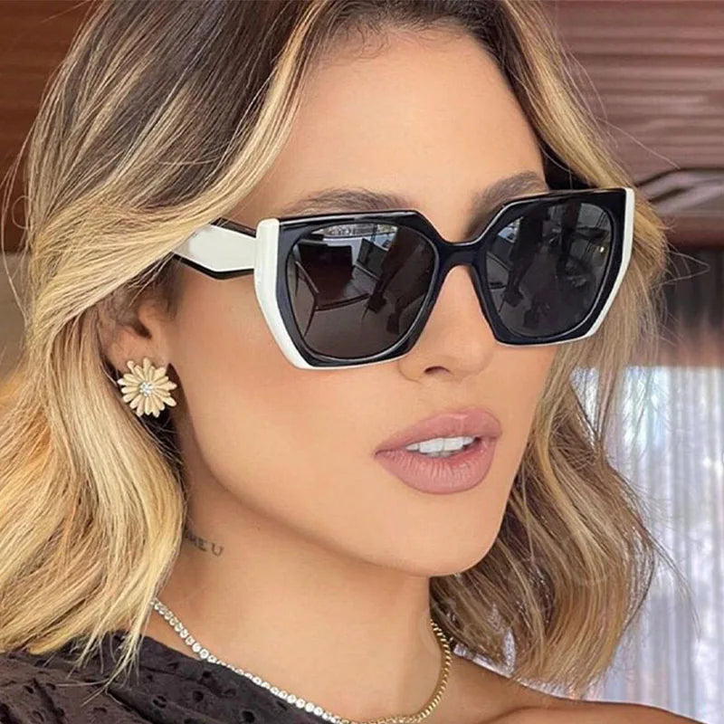 New Fashion Large Frame Women's Sunglasses Trendy Brand Designer White Black Oversized Sun Glasses Female Shades Eyewear UV400