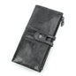 CONTACT'S Men Clutch Wallet Genuine Leather Long Wallet Hasp Card Holder Vintage Male Zipper Coin Purse Money Bag Portemonnee