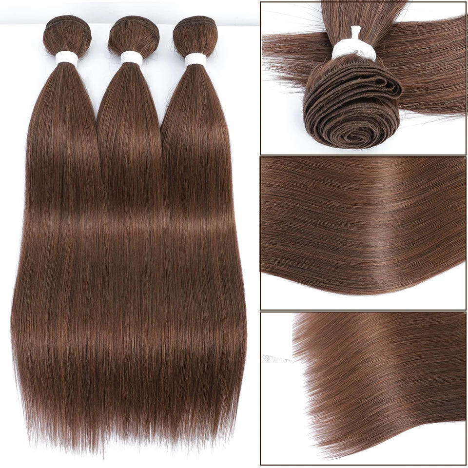 Bone Straight Hair Bundles Salon Natural Hair Extensions Fake Fibers Super Long Synthetic Yaki Straight Hair Weaving Full to End