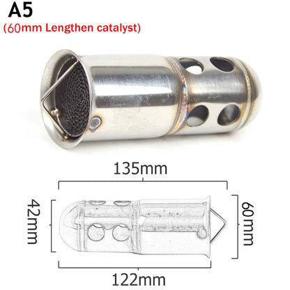 Exhaust Pipe Exhaust System DB Killer Catalyst Motorbike Exhaust Muffler Silencer Noise Sound 51mm 60mm Universal Exhaust