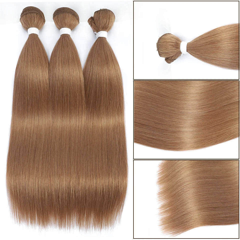 Bone Straight Hair Bundles Salon Natural Hair Extensions Fake Fibers Super Long Synthetic Yaki Straight Hair Weaving Full to End