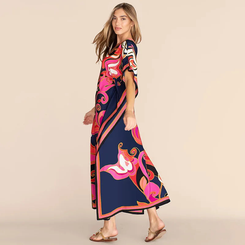 Kaftan Dress Over Size Women Beach Dress Cover Up Summer Clothes Kimono Mujer Vestidos De Fiesta