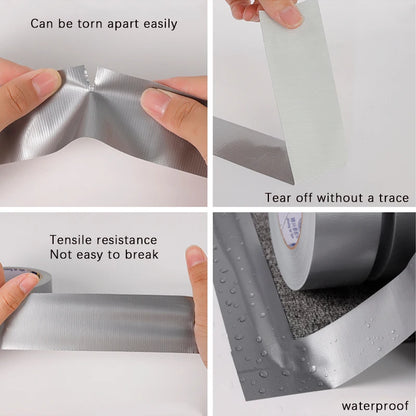 Super Sticky Cloth Duct Tape Carpet Floor Waterproof Tapes High Viscosity Silvery Grey Adhesive Tape DIY Home Decoration 10meter