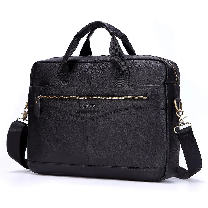 Men Genuine Leather Handbags Casual Leather Laptop Bags Male Business Travel Messenger Bags Men's Crossbody Shoulder Bag