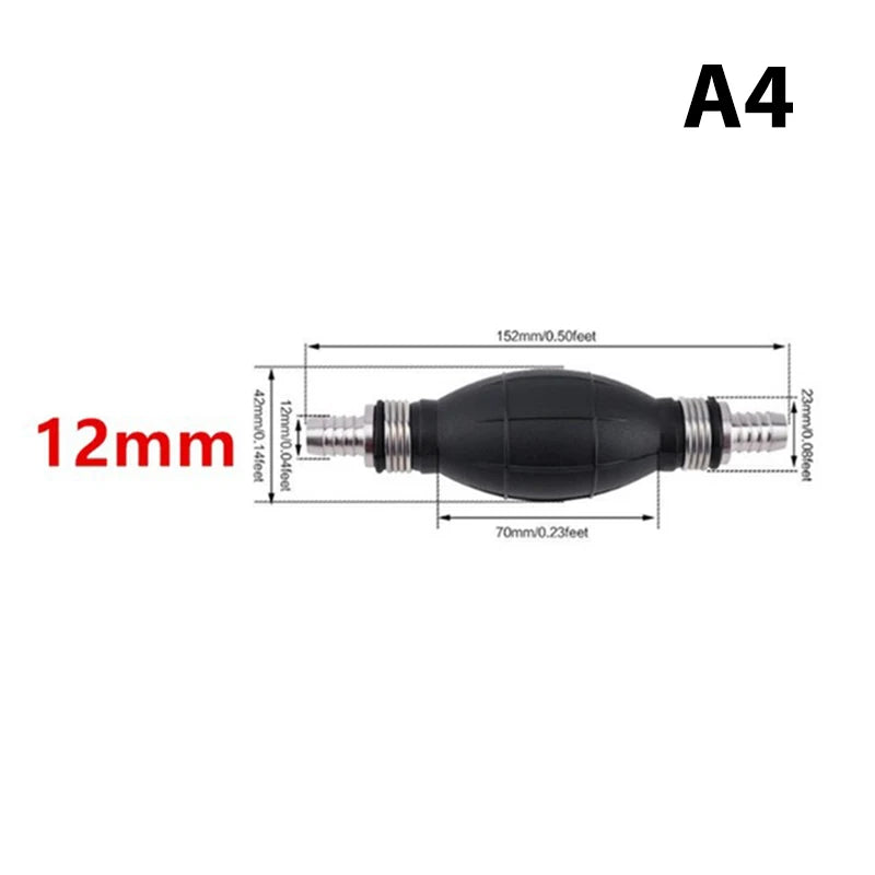 6mm/8mm/10mm/12mm Hand Fuel Pump Line Rubber Aluminum Hand Primer Bulb diesel oil transfer petrol for Car Boat Marine Outboard