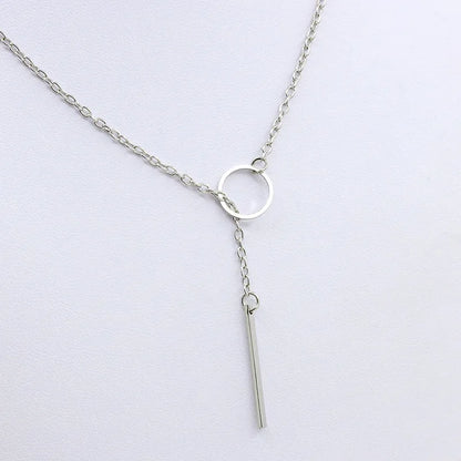 2020 New Fashion Necklace Design Ladies Fashion Simple Simple Metal Round Necklace Wholesale Sales
