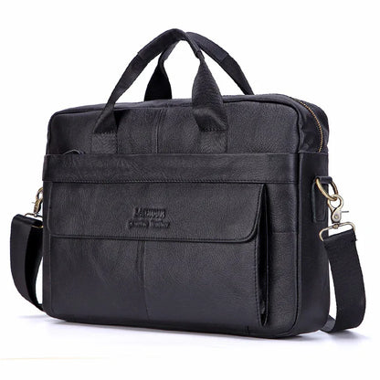 Men Genuine Leather Handbags Casual Leather Laptop Bags Male Business Travel Messenger Bags Men's Crossbody Shoulder Bag