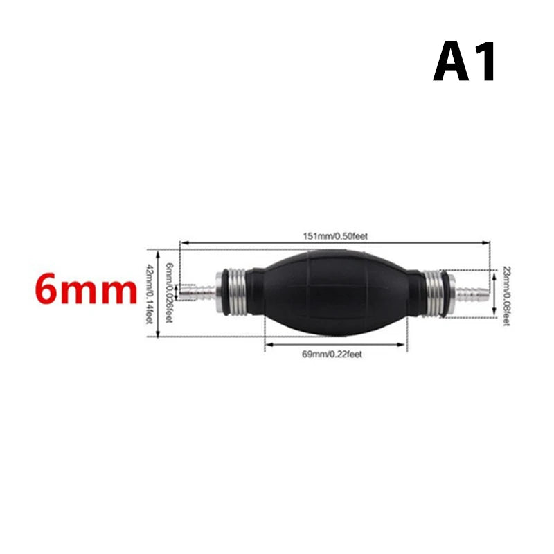 6mm/8mm/10mm/12mm Hand Fuel Pump Line Rubber Aluminum Hand Primer Bulb diesel oil transfer petrol for Car Boat Marine Outboard